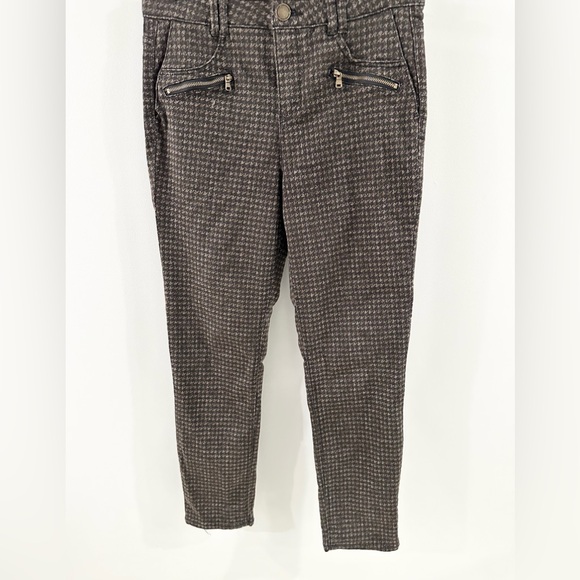 Democracy Zip Pocket Herringbone Pattern Skinny Pants Brown Size 6 - Picture 3 of 5